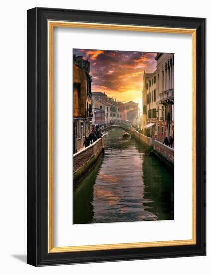 Venetian Sunlight - Canal Golden Hour-Philippe HUGONNARD-Framed Photographic Print