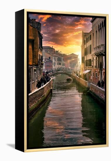 Venetian Sunlight - Canal Golden Hour-Philippe HUGONNARD-Framed Premier Image Canvas