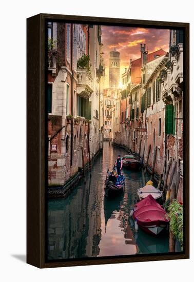 Venetian Sunlight - End of day Gondola ride-Philippe HUGONNARD-Framed Premier Image Canvas