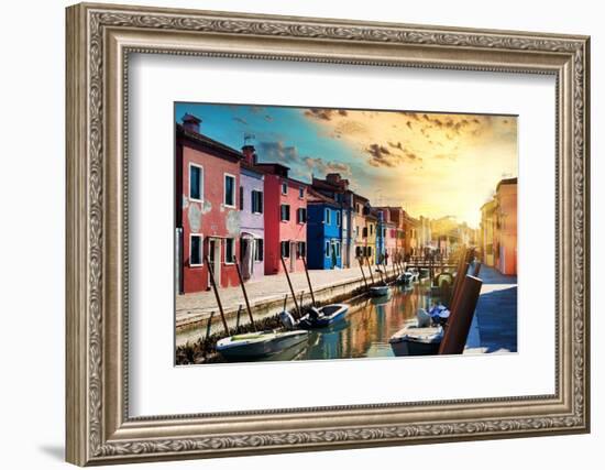 Venetian Sunlight - End of the Day in Burano-Philippe HUGONNARD-Framed Photographic Print