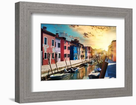 Venetian Sunlight - End of the Day in Burano-Philippe HUGONNARD-Framed Photographic Print