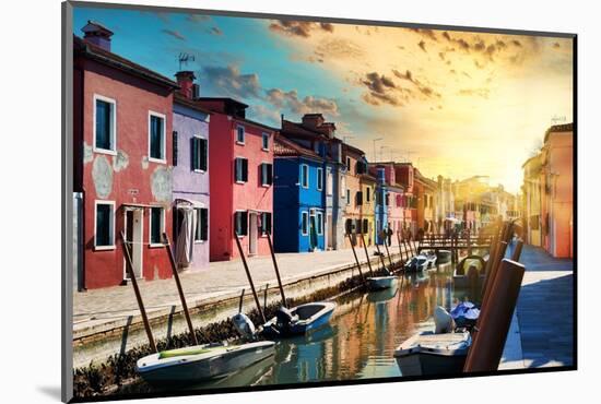 Venetian Sunlight - End of the Day in Burano-Philippe HUGONNARD-Mounted Photographic Print