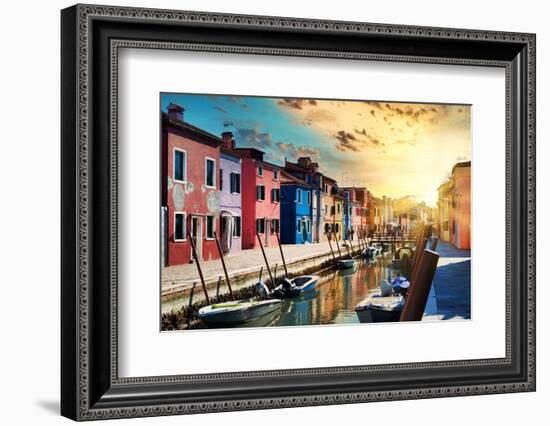 Venetian Sunlight - End of the Day in Burano-Philippe HUGONNARD-Framed Photographic Print