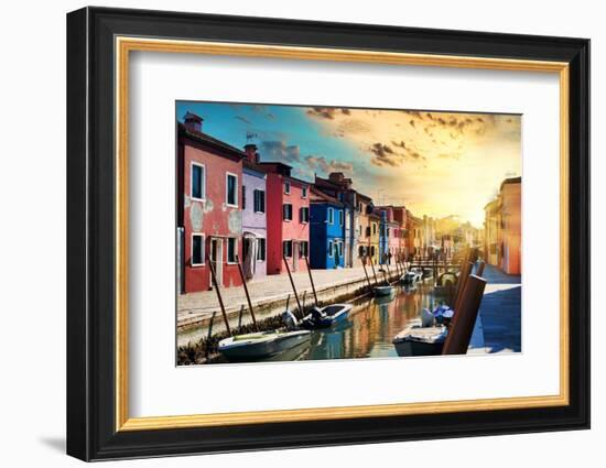 Venetian Sunlight - End of the Day in Burano-Philippe HUGONNARD-Framed Photographic Print