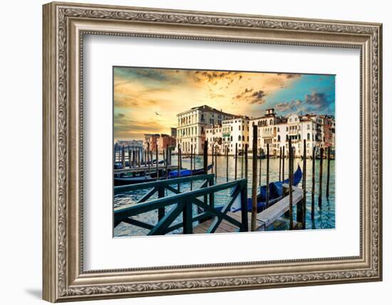Venetian Sunlight - Gondola Piers-Philippe HUGONNARD-Framed Photographic Print