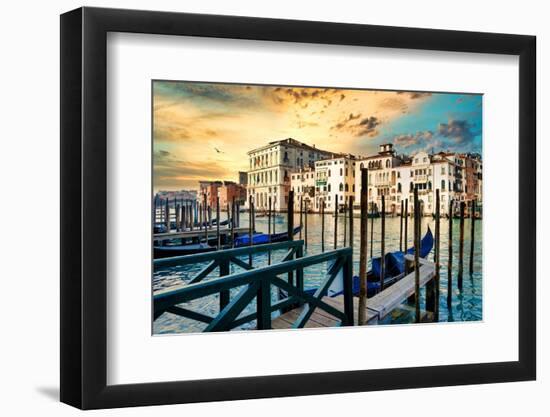 Venetian Sunlight - Gondola Piers-Philippe HUGONNARD-Framed Photographic Print