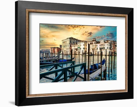 Venetian Sunlight - Gondola Piers-Philippe HUGONNARD-Framed Photographic Print