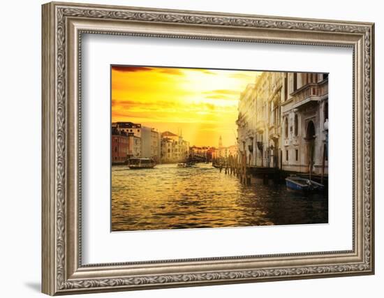 Venetian Sunlight - Grand Canal Golden Sunset-Philippe HUGONNARD-Framed Photographic Print