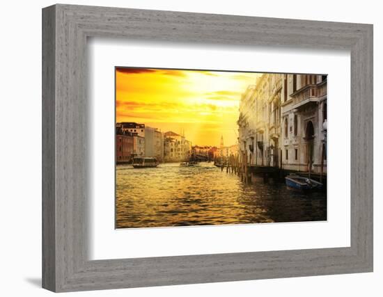 Venetian Sunlight - Grand Canal Golden Sunset-Philippe HUGONNARD-Framed Photographic Print