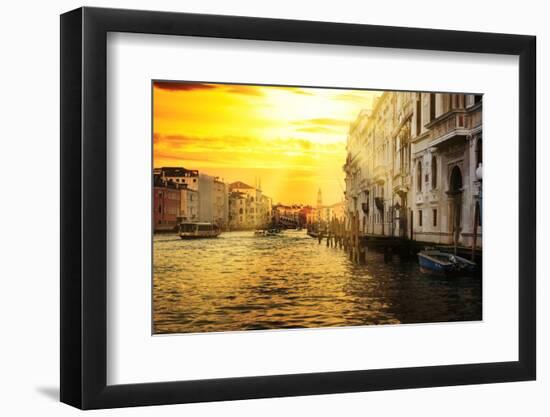 Venetian Sunlight - Grand Canal Golden Sunset-Philippe HUGONNARD-Framed Photographic Print