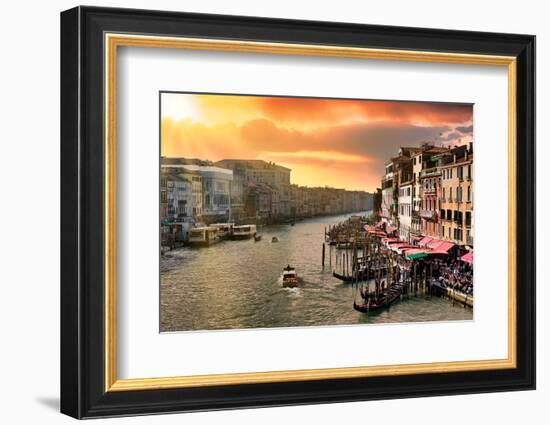 Venetian Sunlight - Late afternoon on the Grand Canal-Philippe HUGONNARD-Framed Photographic Print