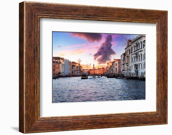 Venetian Sunlight - Pink Purple Sunset-Philippe HUGONNARD-Framed Photographic Print