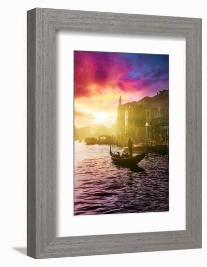 Venetian Sunlight - Pink Sunset-Philippe HUGONNARD-Framed Photographic Print