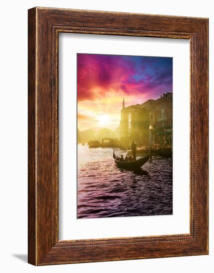 Venetian Sunlight - Pink Sunset-Philippe HUGONNARD-Framed Photographic Print