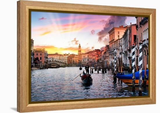 Venetian Sunlight - Rialto Sunset-Philippe HUGONNARD-Framed Premier Image Canvas