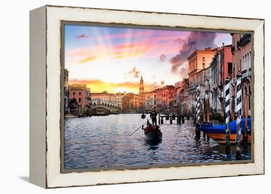 Venetian Sunlight - Rialto Sunset-Philippe HUGONNARD-Framed Premier Image Canvas