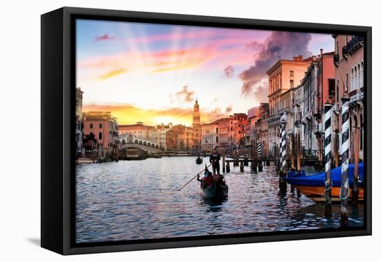 Venetian Sunlight - Rialto Sunset-Philippe HUGONNARD-Framed Premier Image Canvas
