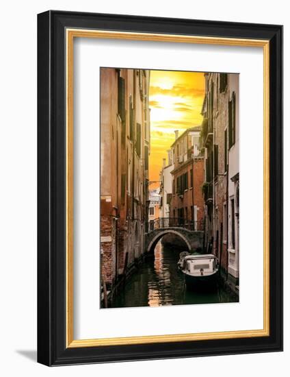 Venetian Sunlight - Small Canal Bridge-Philippe HUGONNARD-Framed Photographic Print