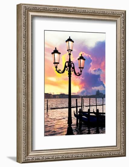 Venetian Sunlight - Street Lamp-Philippe HUGONNARD-Framed Photographic Print