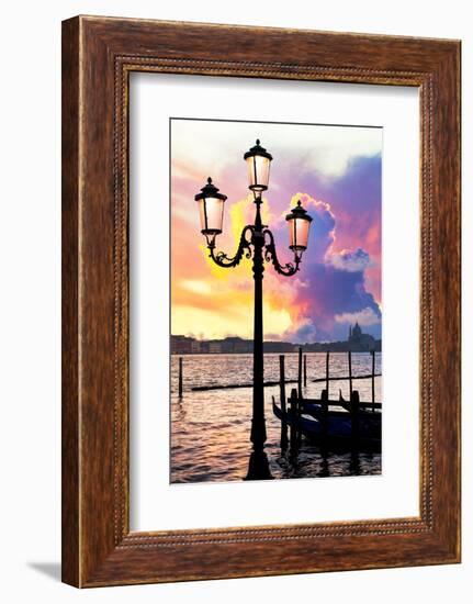 Venetian Sunlight - Street Lamp-Philippe HUGONNARD-Framed Photographic Print
