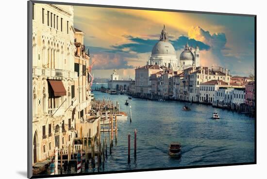 Venetian Sunlight - The Grand Canal at Sunset-Philippe HUGONNARD-Mounted Photographic Print