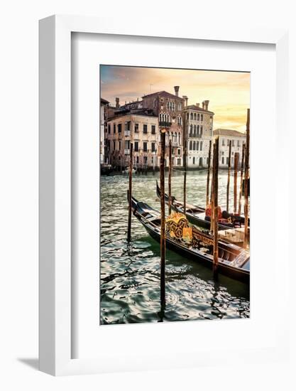 Venetian Sunlight - Traditional Gondolas-Philippe HUGONNARD-Framed Photographic Print