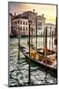 Venetian Sunlight - Traditional Gondolas-Philippe HUGONNARD-Mounted Photographic Print