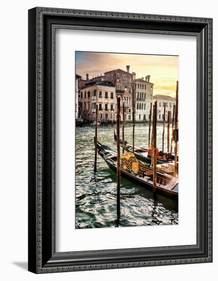 Venetian Sunlight - Traditional Gondolas-Philippe HUGONNARD-Framed Photographic Print