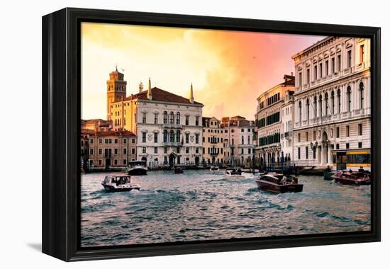 Venetian Sunlight - Vaporetto Canal-Philippe HUGONNARD-Framed Premier Image Canvas