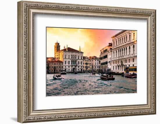 Venetian Sunlight - Vaporetto Canal-Philippe HUGONNARD-Framed Photographic Print