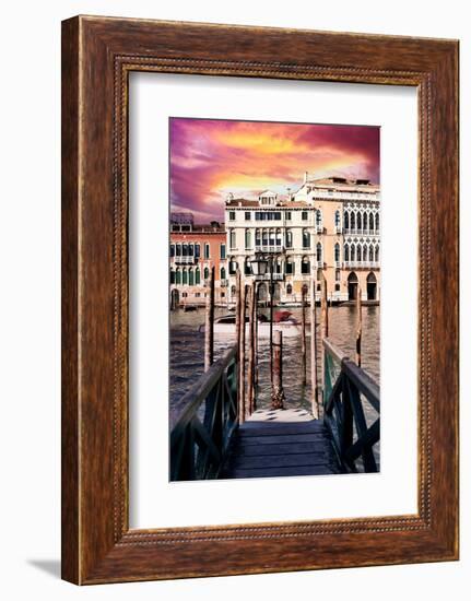 Venetian Sunlight - Vaporetto Jetty-Philippe HUGONNARD-Framed Photographic Print