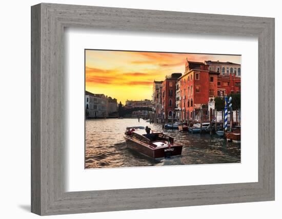 Venetian Sunlight - Vaporetto Sunset-Philippe HUGONNARD-Framed Photographic Print