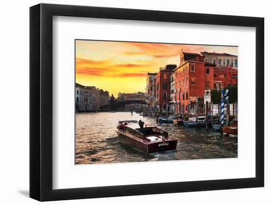 Venetian Sunlight - Vaporetto Sunset-Philippe HUGONNARD-Framed Photographic Print