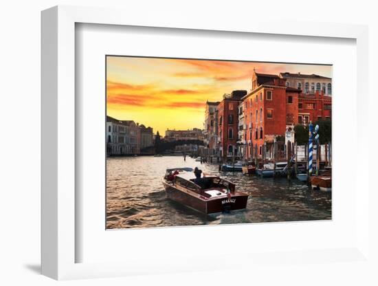 Venetian Sunlight - Vaporetto Sunset-Philippe HUGONNARD-Framed Photographic Print