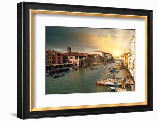 Venetian Sunlight - View of the Grand Canal-Philippe HUGONNARD-Framed Photographic Print