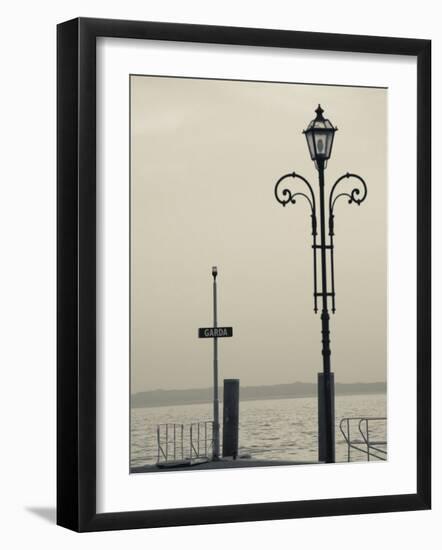 Veneto, Lake District, Lake Garda, Garda, Lakeside Pier View, Italy-Walter Bibikow-Framed Photographic Print