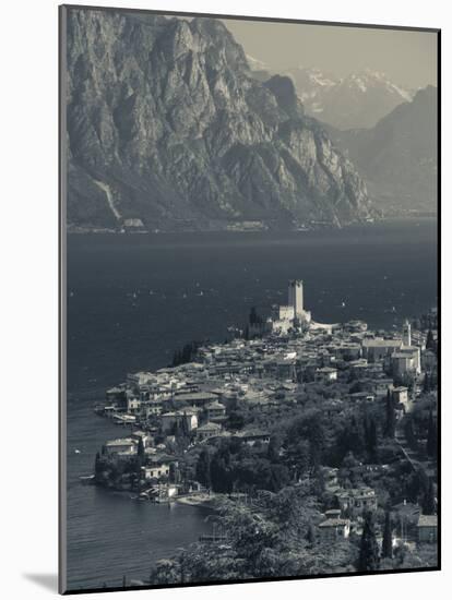 Veneto, Lake District, Lake Garda, Malcesine, Aerial Town View, Italy-Walter Bibikow-Mounted Photographic Print