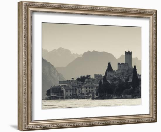 Veneto, Lake District, Lake Garda, Malcesine, Lakeside Town View, Italy-Walter Bibikow-Framed Photographic Print