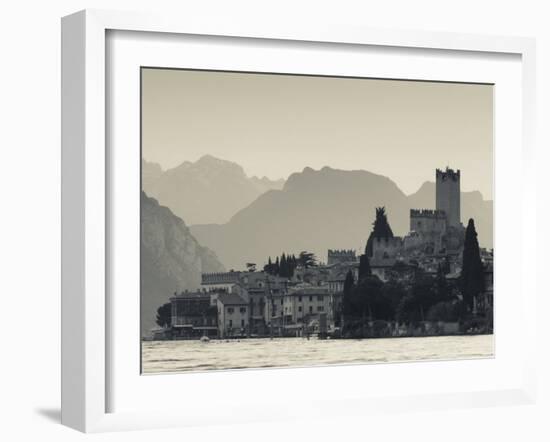 Veneto, Lake District, Lake Garda, Malcesine, Lakeside Town View, Italy-Walter Bibikow-Framed Photographic Print