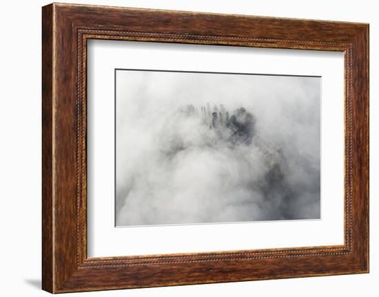 Veneto Mystically in the Fog, Aerial Picture, Cemetery, Ground Fog, Bassano, Italy-Frank Fleischmann-Framed Photographic Print