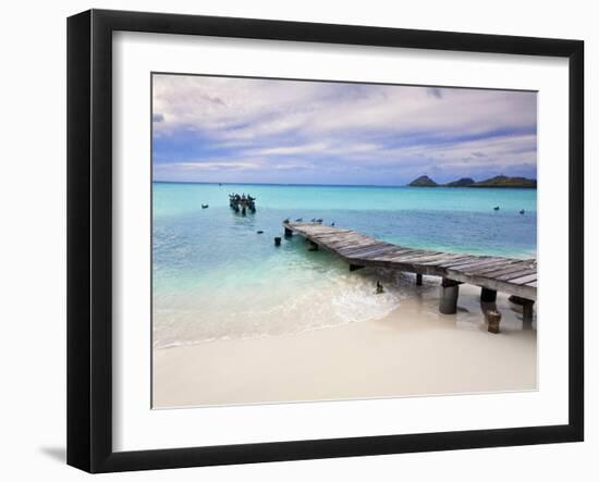 Venezuela, Archipelago Los Roques National Park, Pier on Madrisque Island-Jane Sweeney-Framed Photographic Print