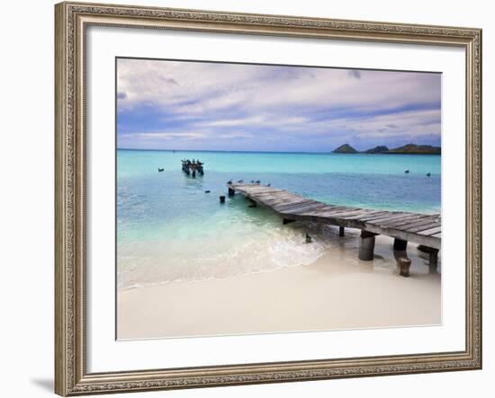 Venezuela, Archipelago Los Roques National Park, Pier on Madrisque Island-Jane Sweeney-Framed Photographic Print