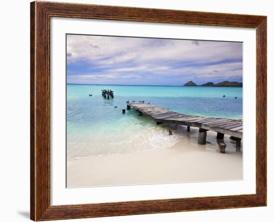 Venezuela, Archipelago Los Roques National Park, Pier on Madrisque Island-Jane Sweeney-Framed Photographic Print