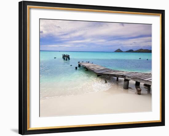 Venezuela, Archipelago Los Roques National Park, Pier on Madrisque Island-Jane Sweeney-Framed Photographic Print