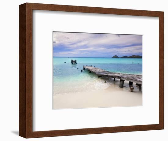 Venezuela, Archipelago Los Roques National Park, Pier on Madrisque Island-Jane Sweeney-Framed Premium Photographic Print