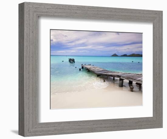 Venezuela, Archipelago Los Roques National Park, Pier on Madrisque Island-Jane Sweeney-Framed Photographic Print