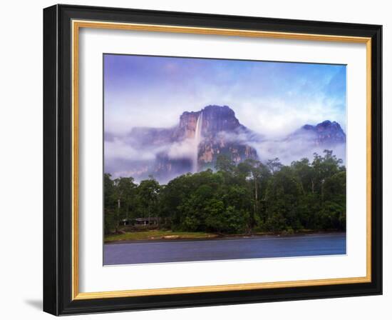 Venezuela, Guayana, Canaima National Park, Mist Swirls Round Angel Falls at Sunrise-Jane Sweeney-Framed Photographic Print