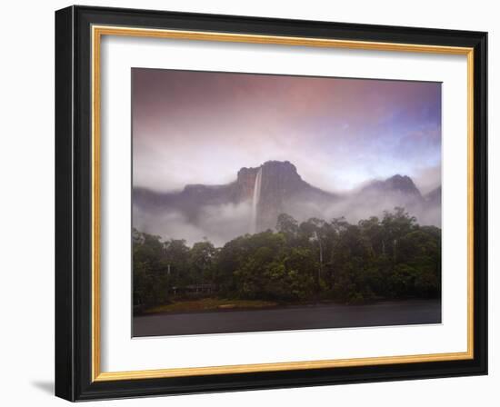 Venezuela, Guayana, Canaima National Park, Mist Swirls Round Angel Falls at Sunrise-Jane Sweeney-Framed Photographic Print