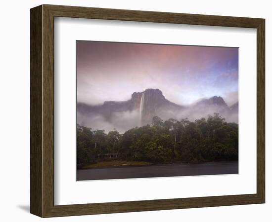 Venezuela, Guayana, Canaima National Park, Mist Swirls Round Angel Falls at Sunrise-Jane Sweeney-Framed Photographic Print