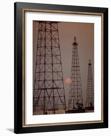 Venezuela Oil Rigs-Art Rickerby-Framed Photographic Print